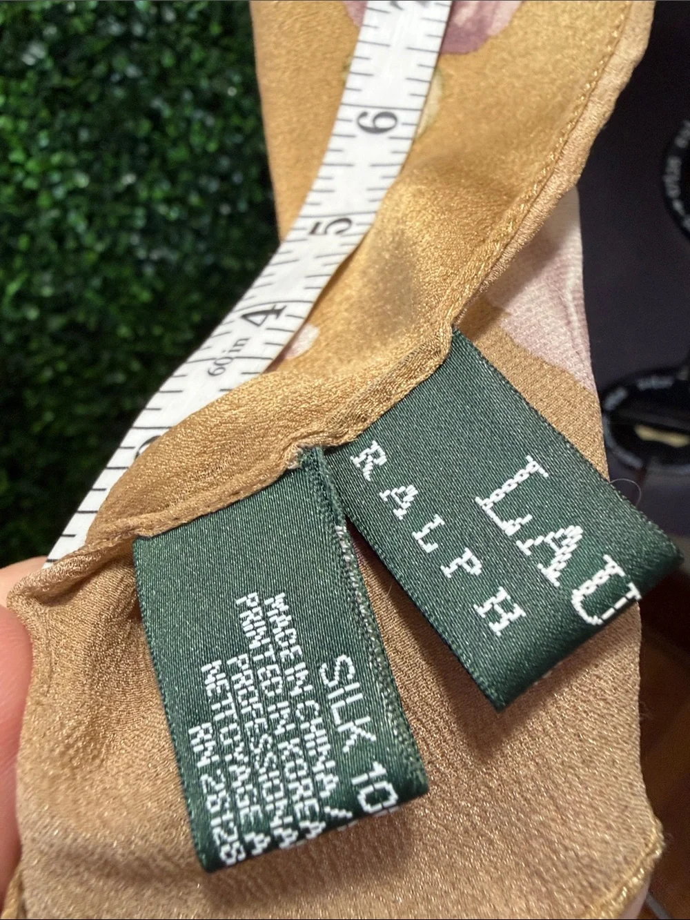 Lauren Ralph Lauren Floral Silk Scarf in Cream and Lavender